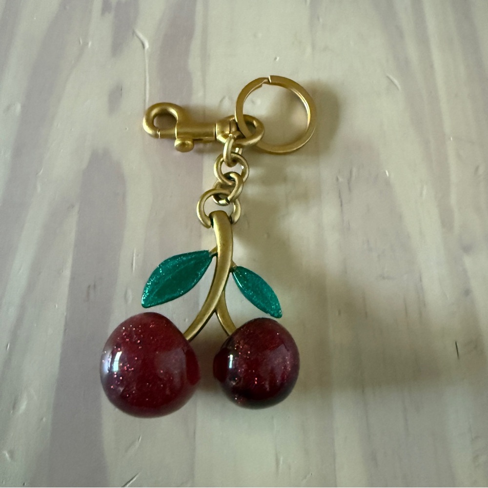 new cherry bag charm keychain